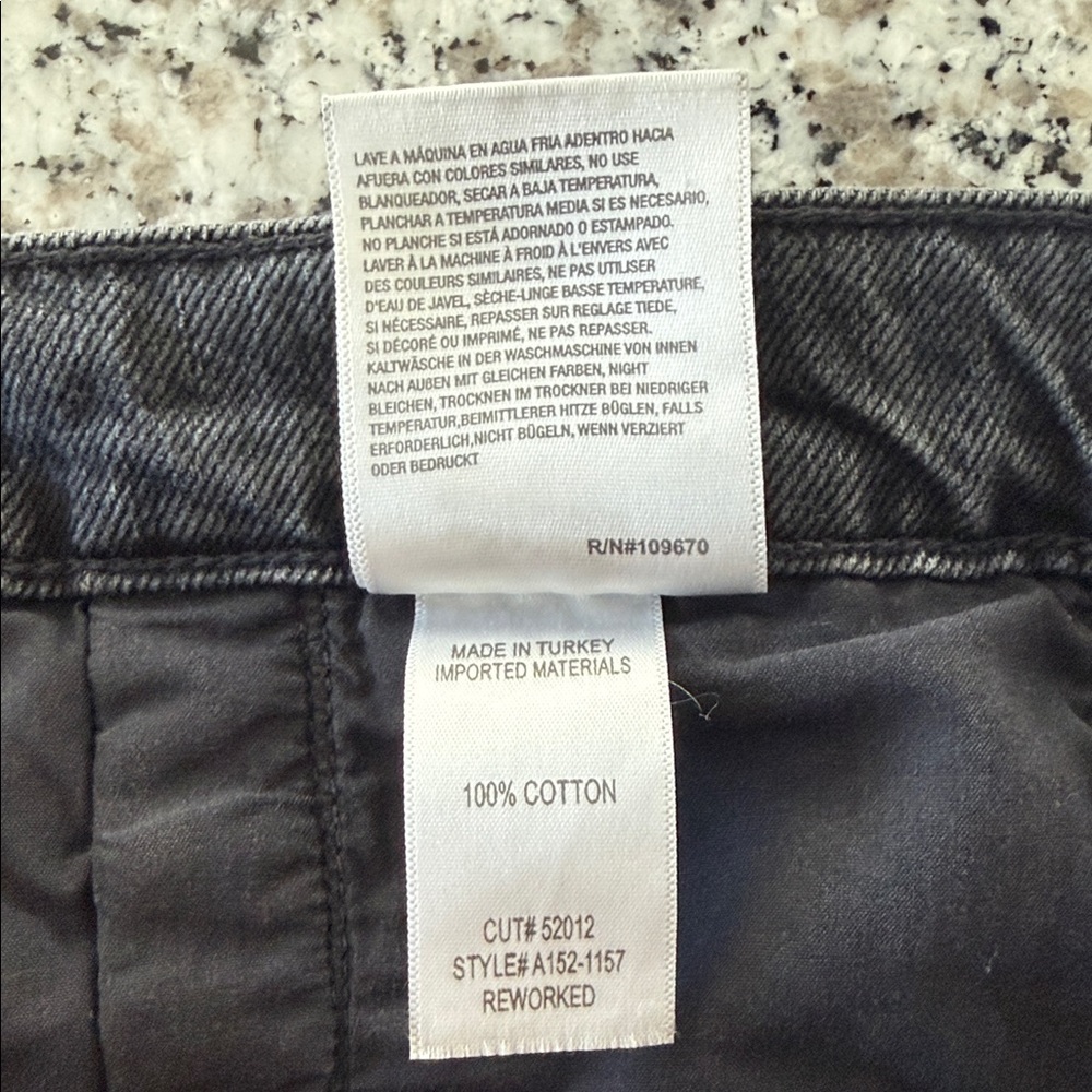 Agolde Reworked 90’s Belted Paperbag High Waisted Straight Leg Jeans Black Sz 27 - Picture 9 of 13